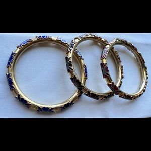 Cloisonné Champleve Enamel Bangle Stackable Set